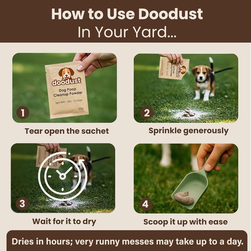 HOUNDGAMES Store Dog Poop Powder, Hardener, Solidifier, Drying Powder, Absorbent, Desiccant, Biodegradable, Pet-Safe, Poop Freeze, Dissolver for Yard - Image 4